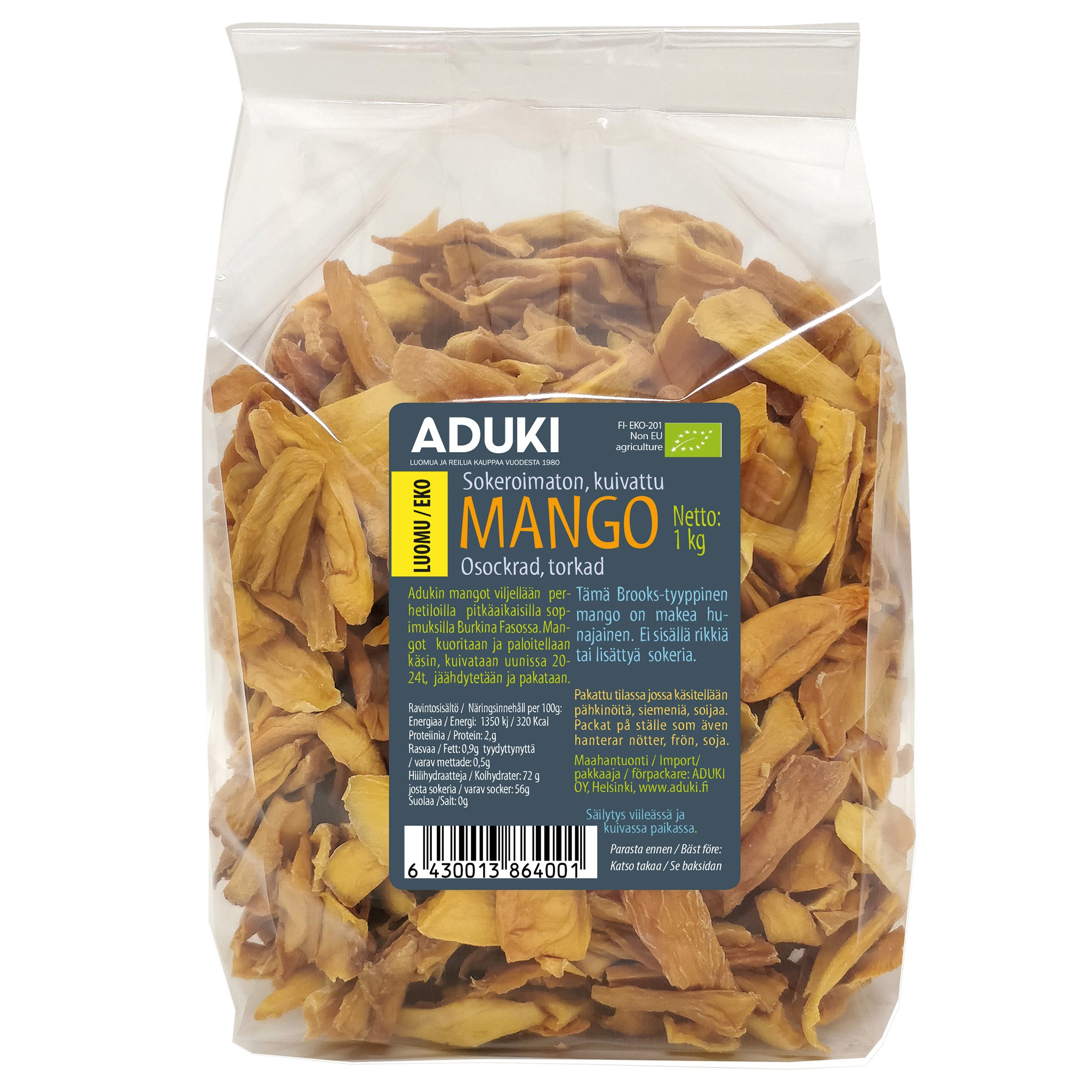 Kuivattu mango, luomu, 1 kg