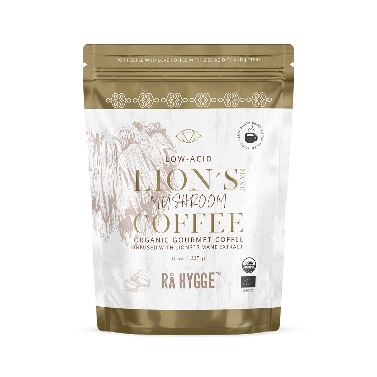Lion's Mane sienikahvi, suodatinjauhatus, 227g