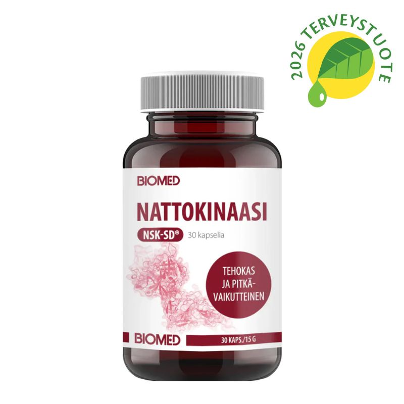 Vuoden 2026 paras terveystuote Biomed Nattokinaasi NSK-SD 30 kaps
