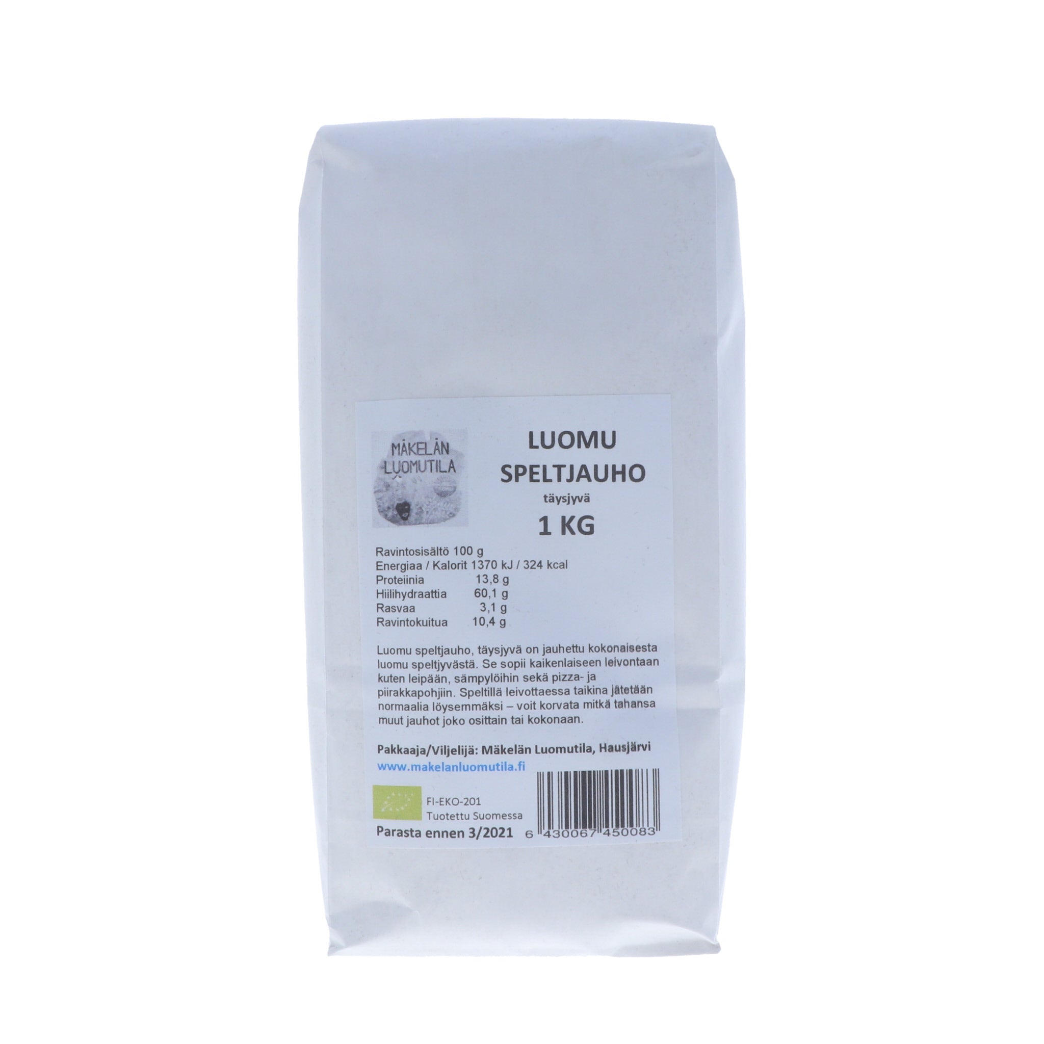 Spelttijauho, täysjyvä, 1 kg