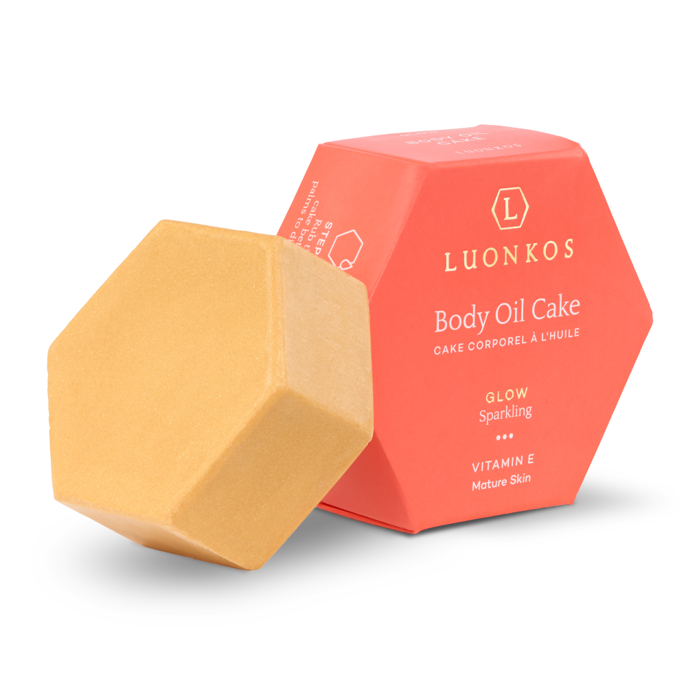 Glow body oil cake, sparkling, 55 g