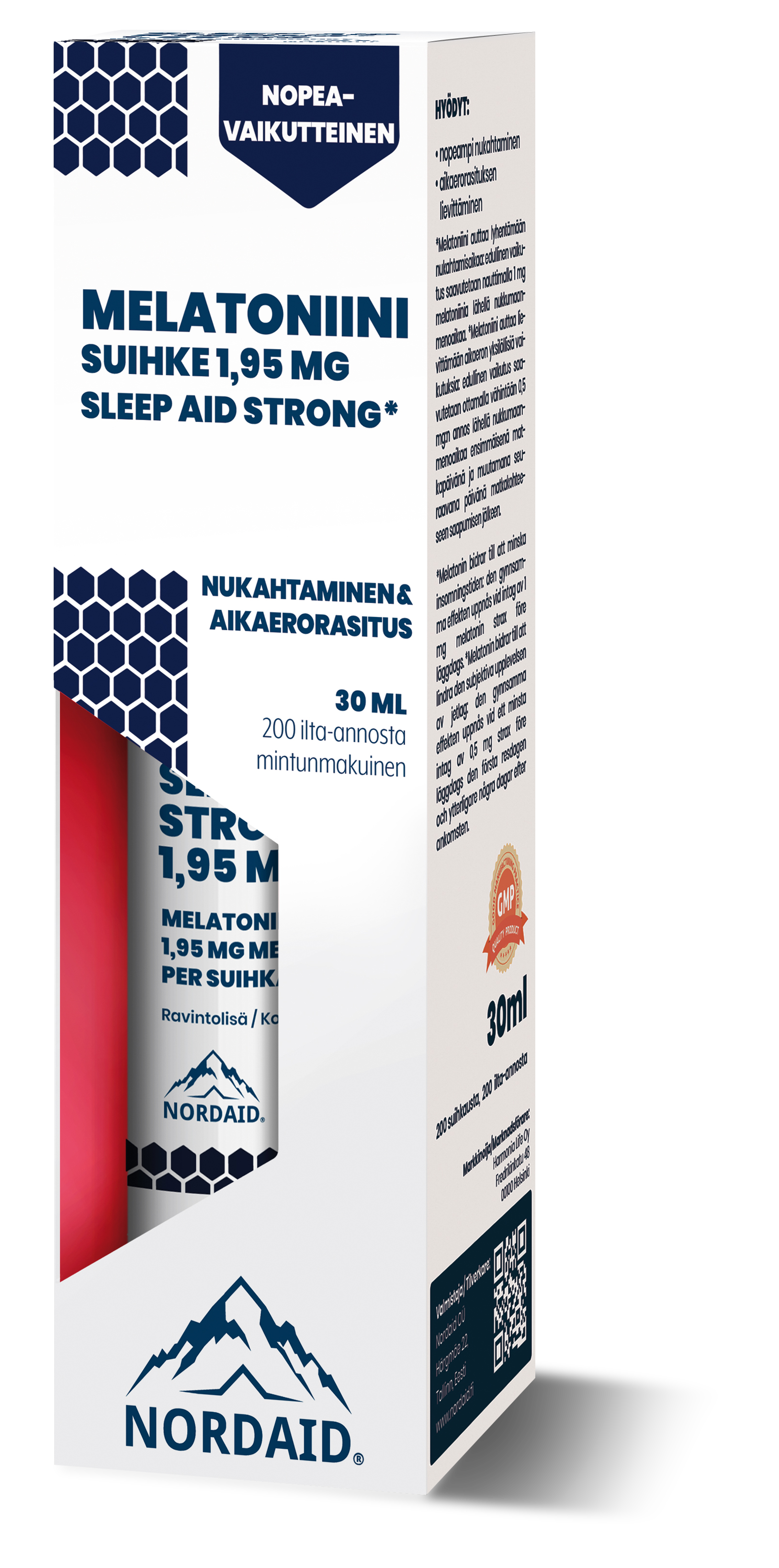 Nordaid Sleep Aid Strong -melatoniinisuihke 1,95 mg, 30 ml