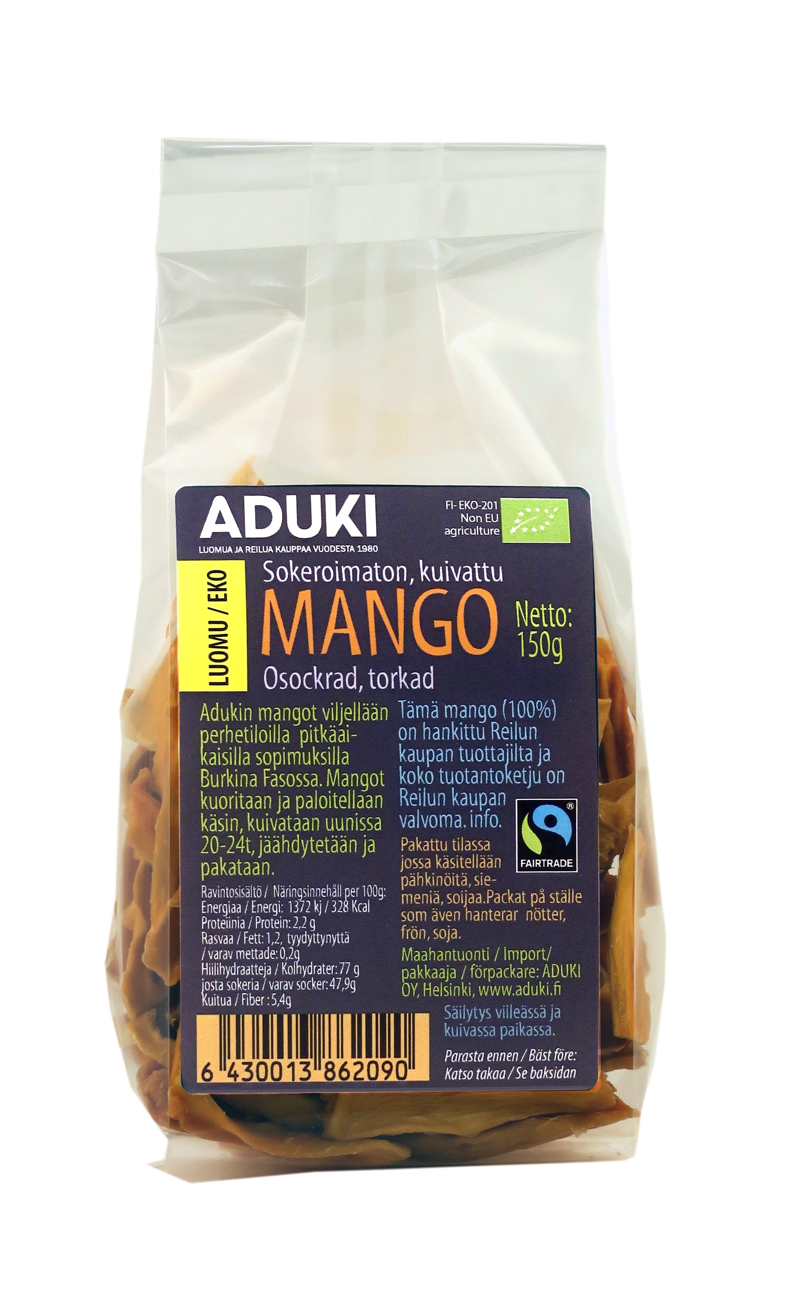 Aduki Kuivattu mango luomu, 150 g