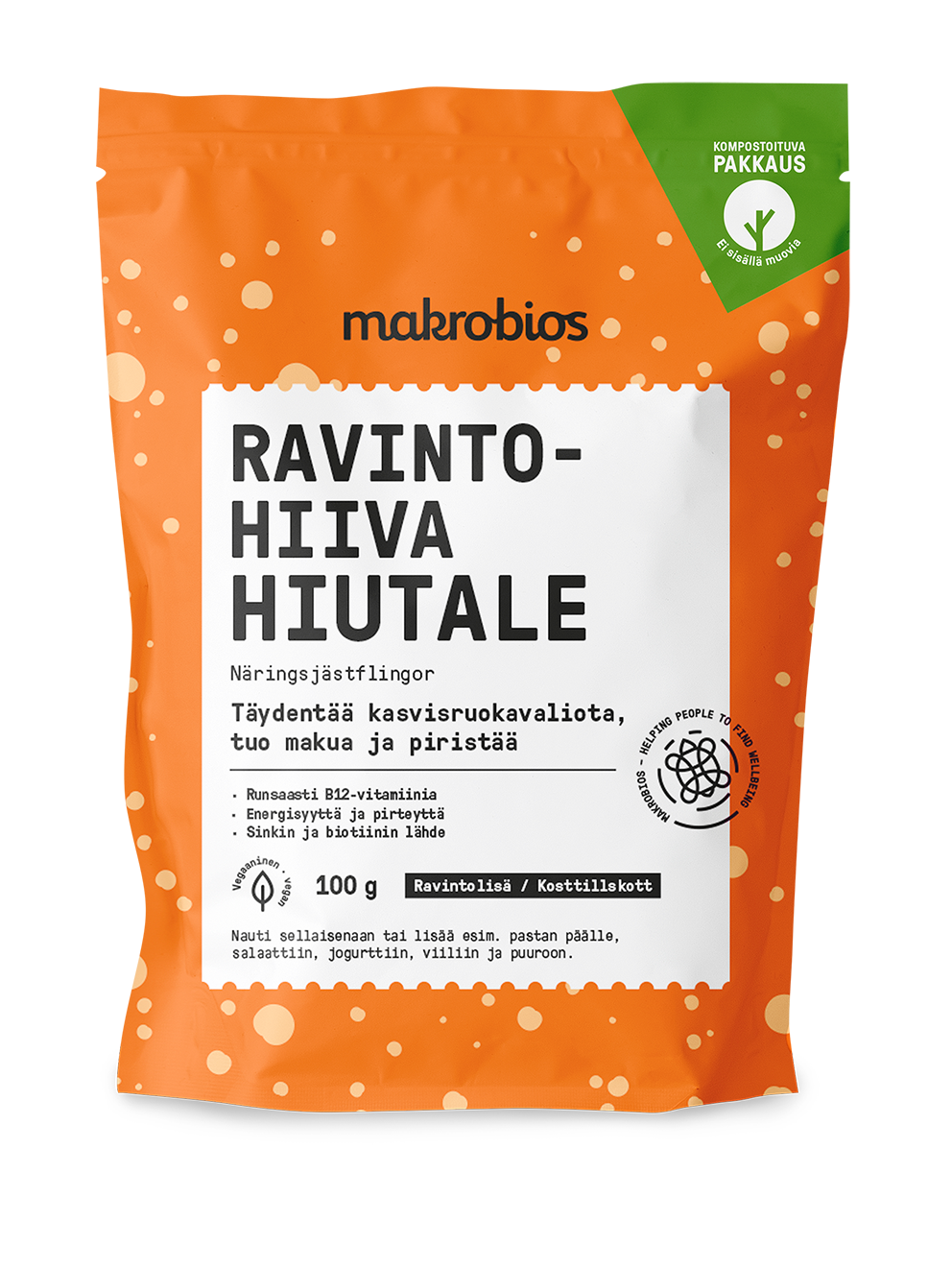 Ravintohiivahiutale, 100 g