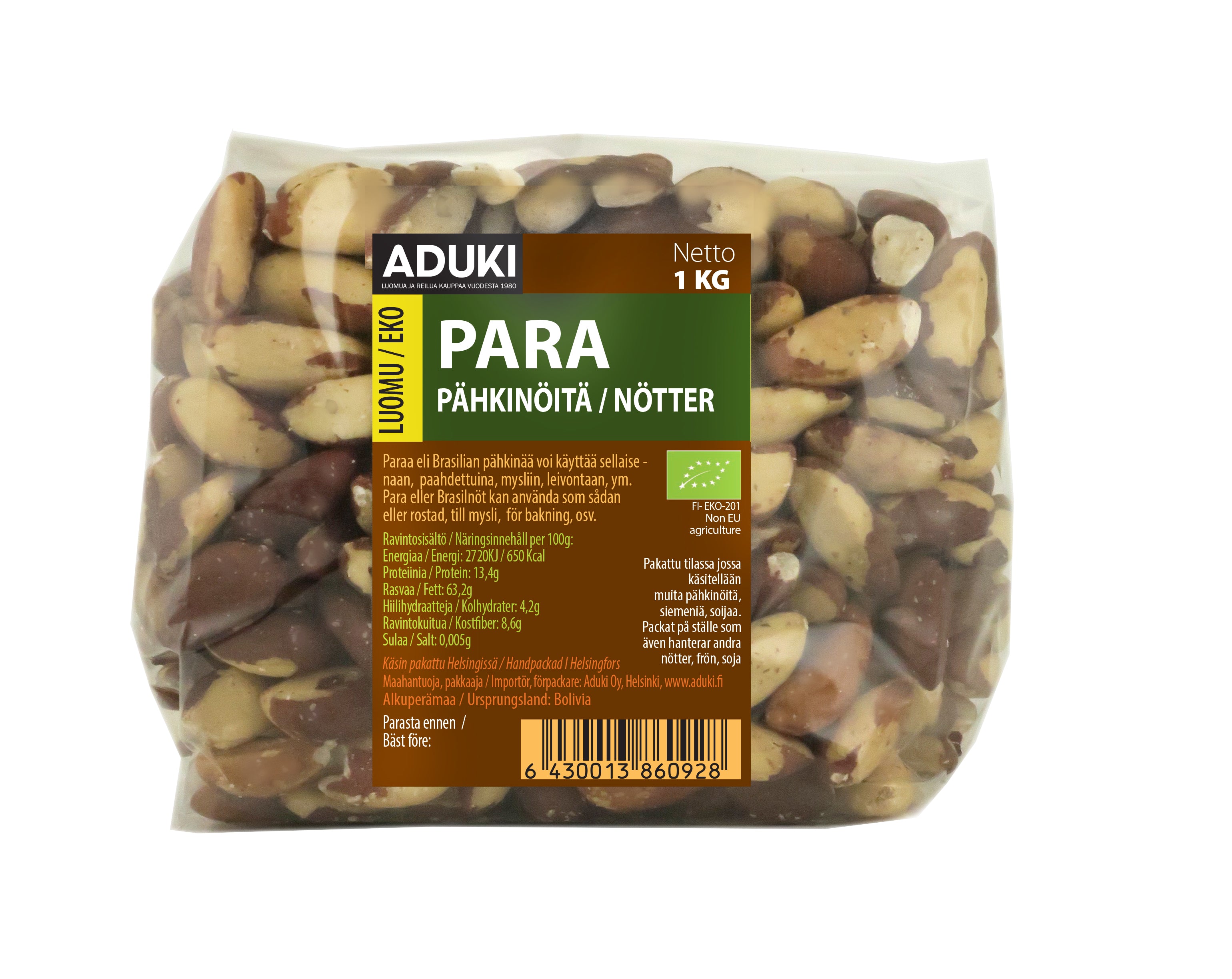 Aduki Parapähkinät Luomu, 1 kg.