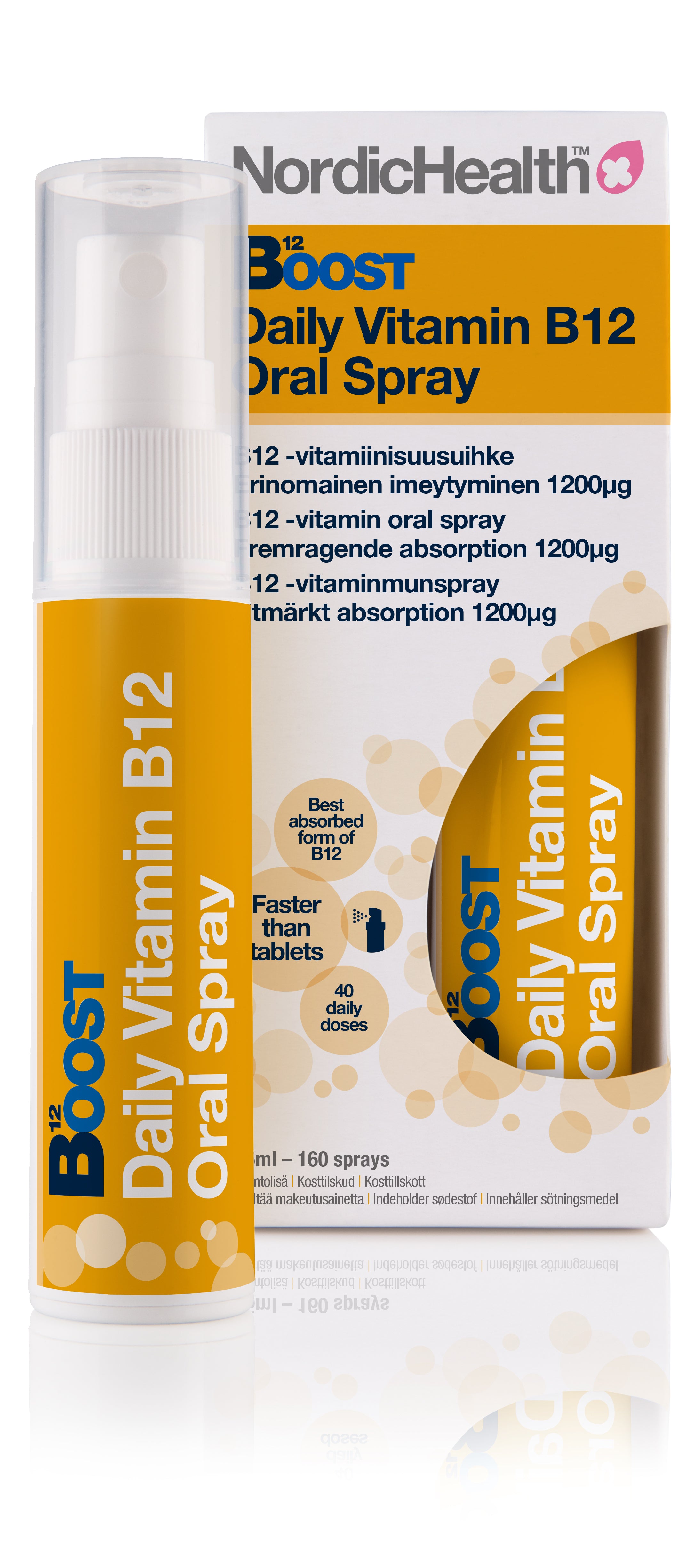 Nordic Health B12-vitamiinisuihke, 25 ml.